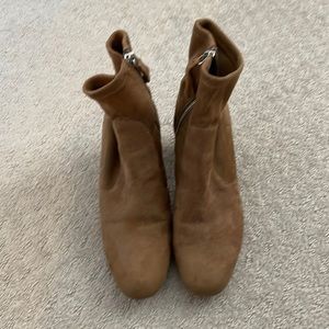Zara tan suede booties